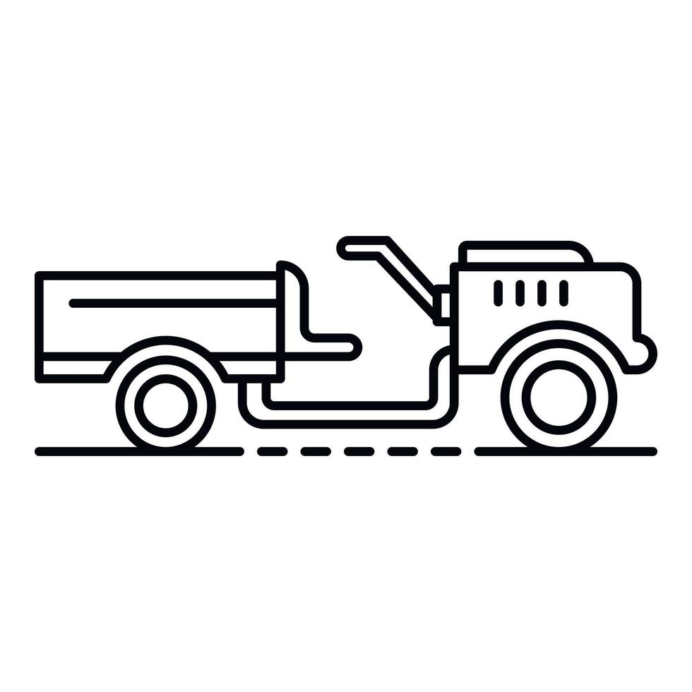 Walking tractor icon, outline style vector