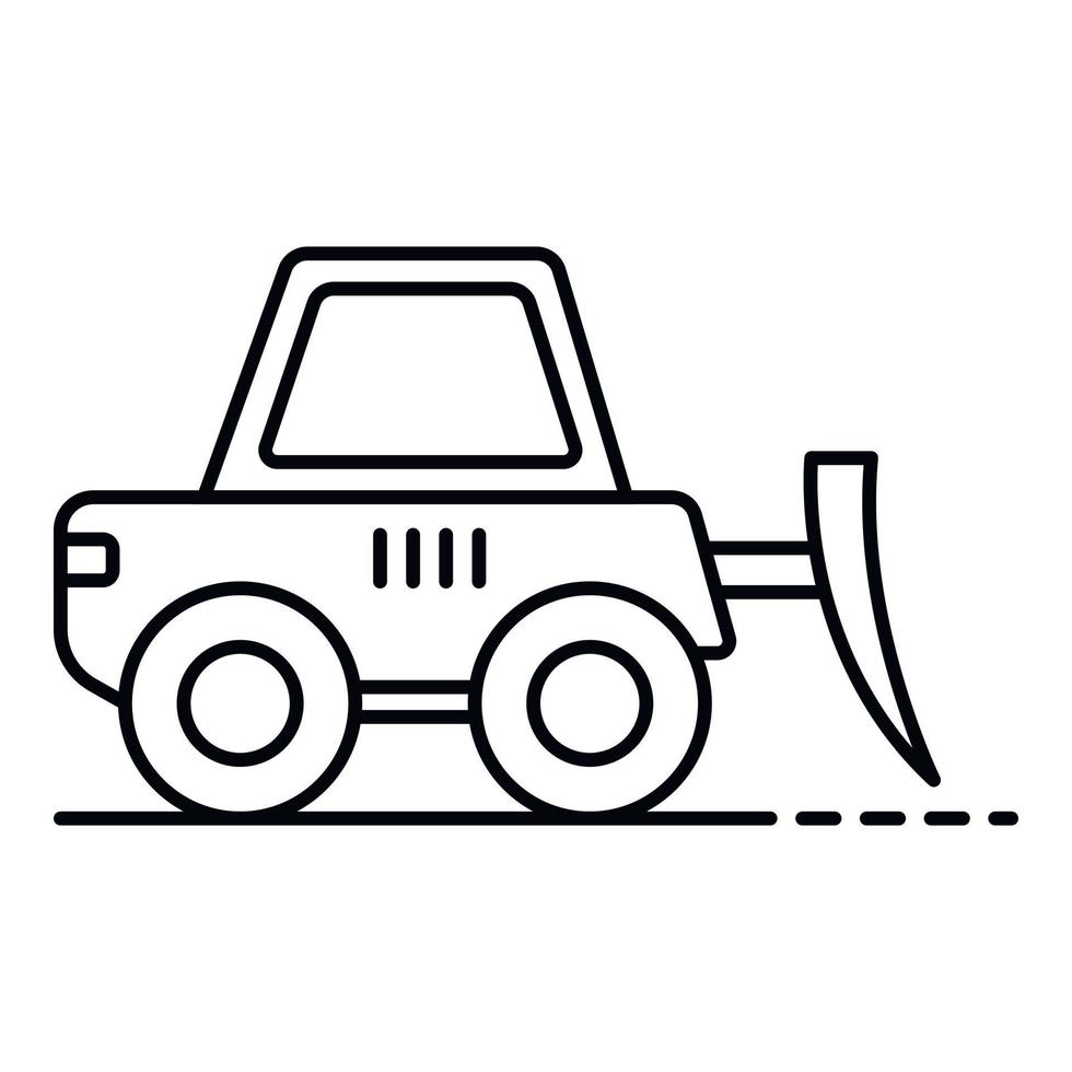 Farm shovel machine icon, outline style vector