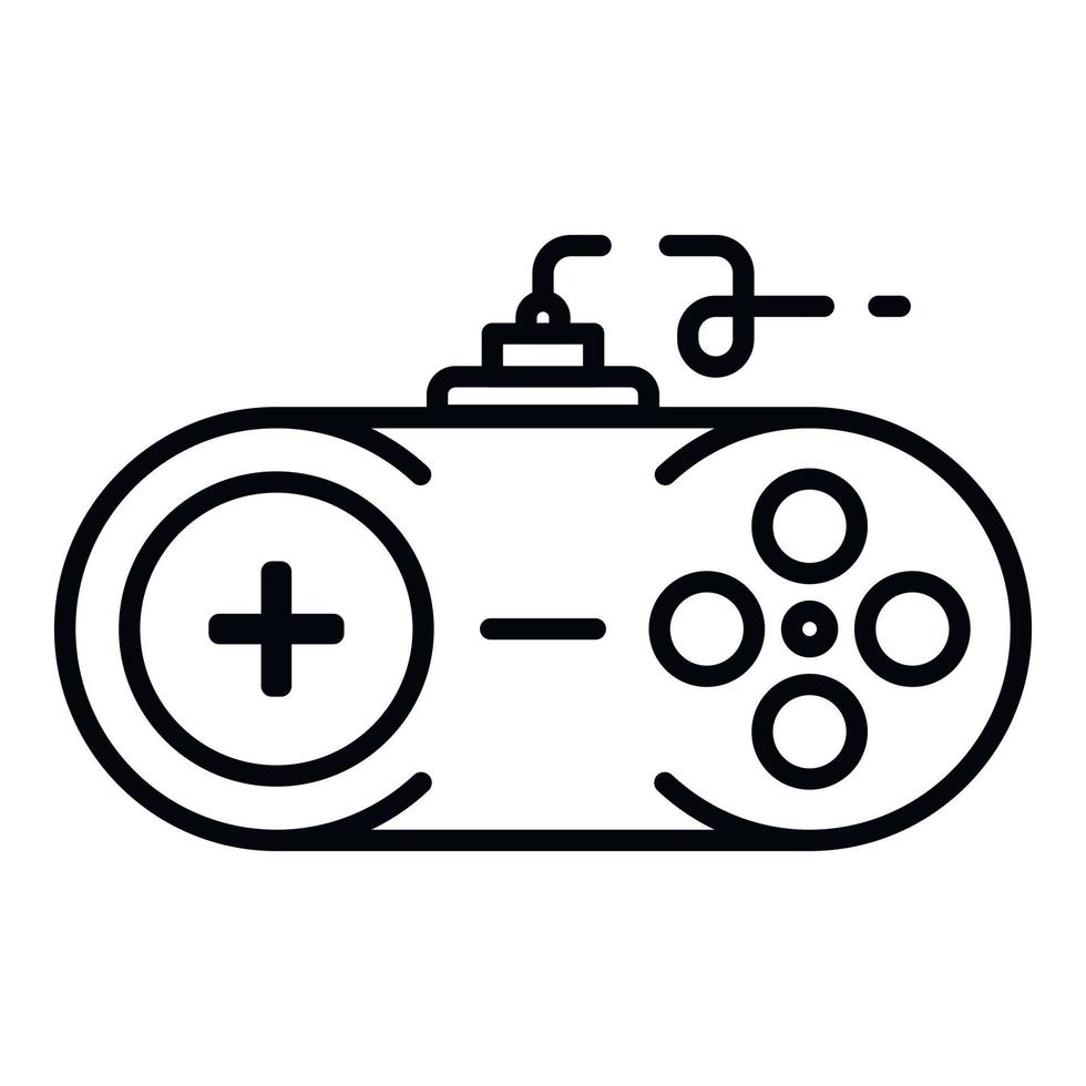 icono de joystick de consola, estilo de contorno vector