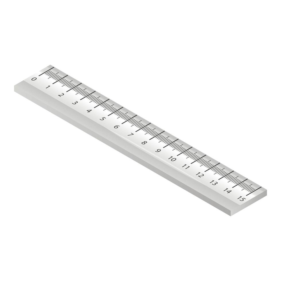Transparent ruler icon, isometric style vector