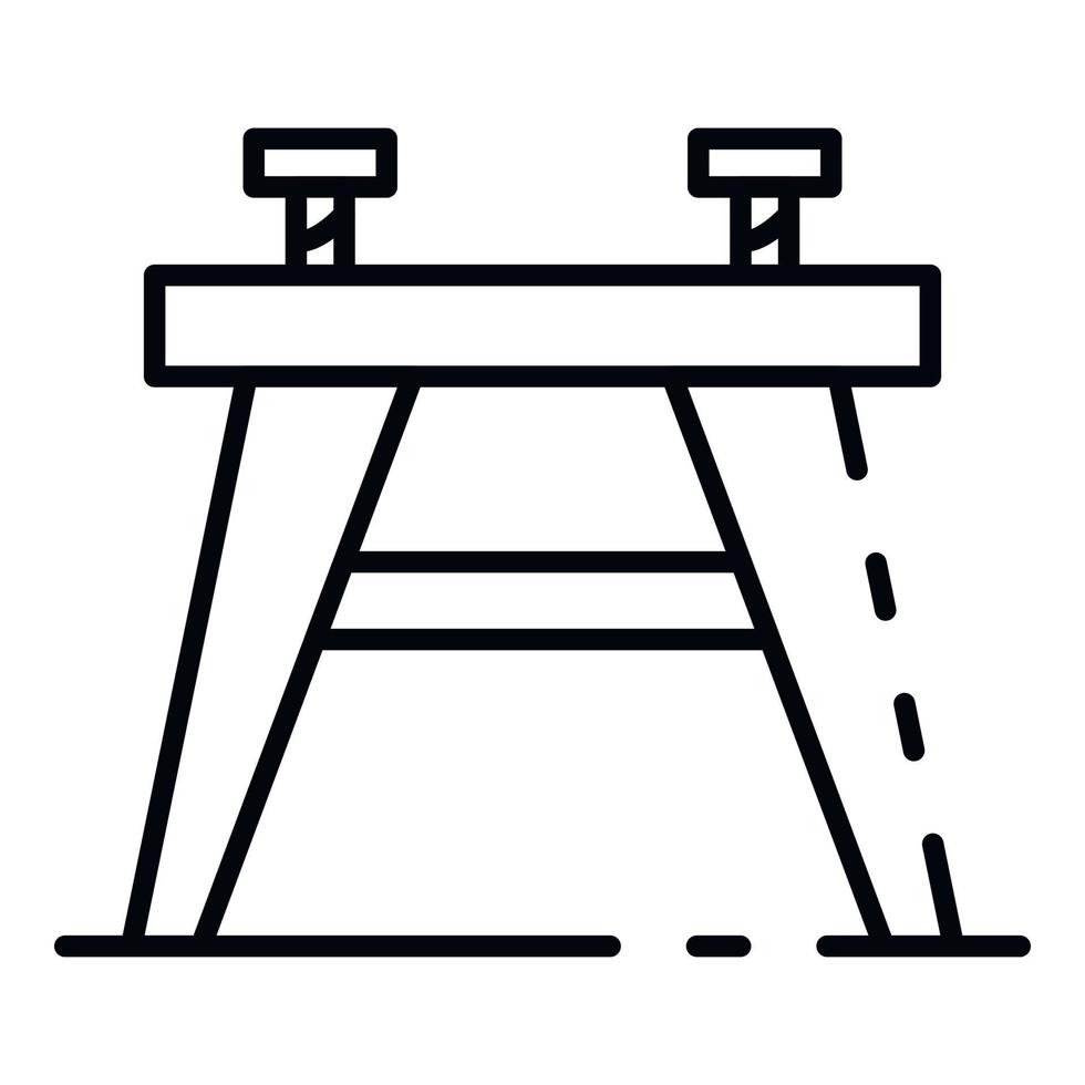 icono de silla de carpintero, estilo de esquema vector