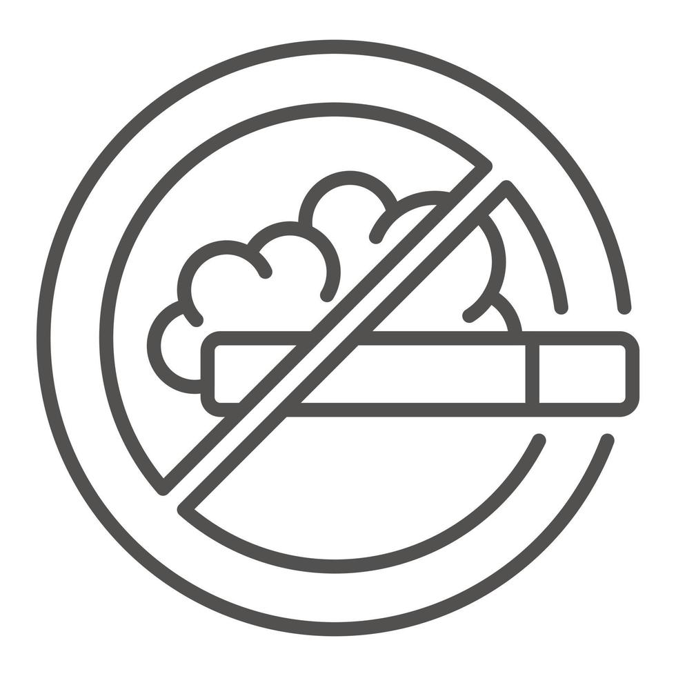 No smoke icon, outline style vector