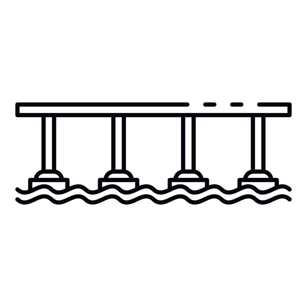 icono de puente de pilar, estilo de esquema vector
