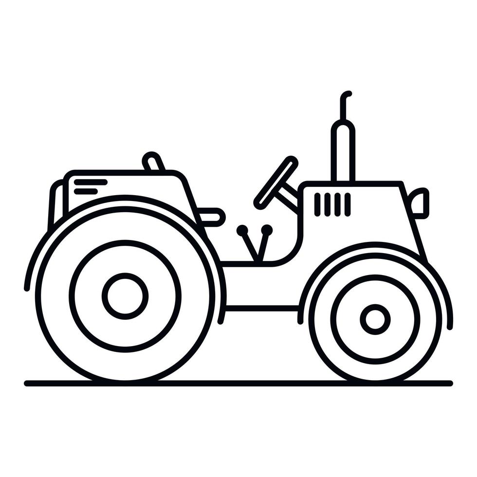 Farm tractor icon, outline style vector