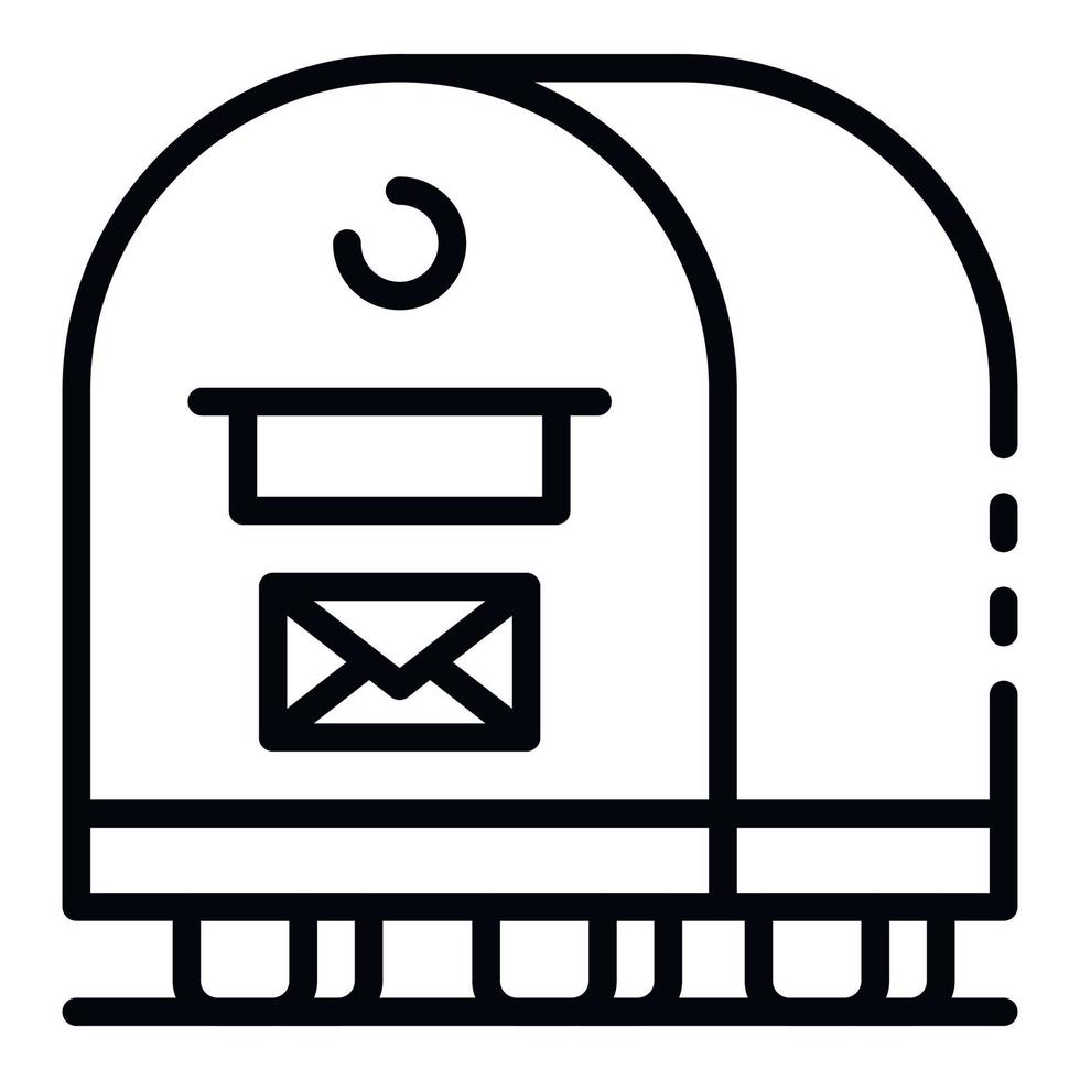 icono de cuadro de calle de correos, estilo de contorno vector