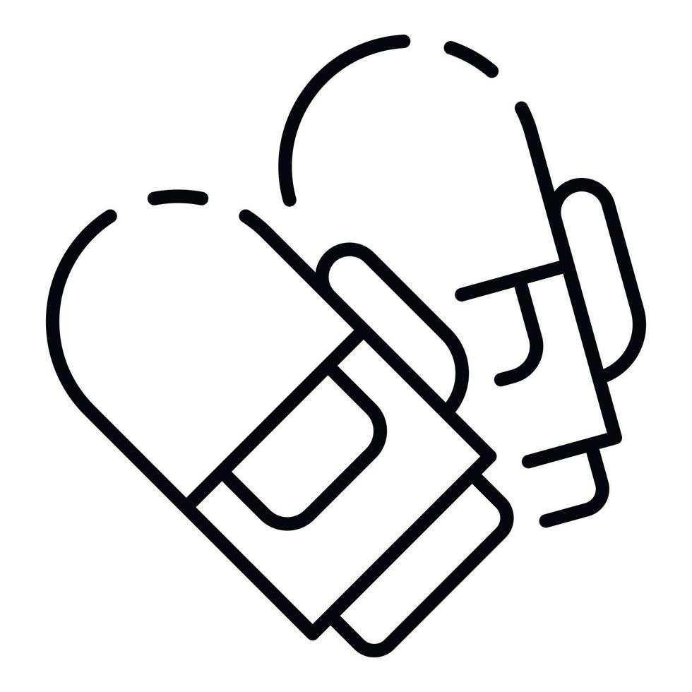 Ski gloves icon, outline style vector