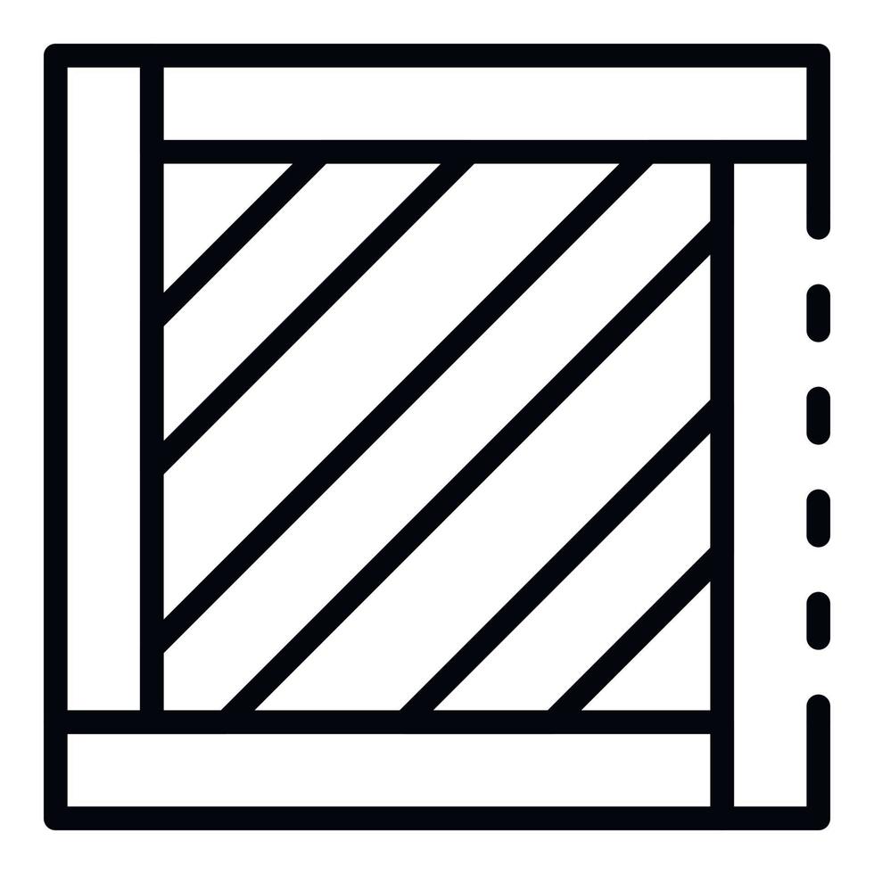 Delivery wood box icon, outline style vector