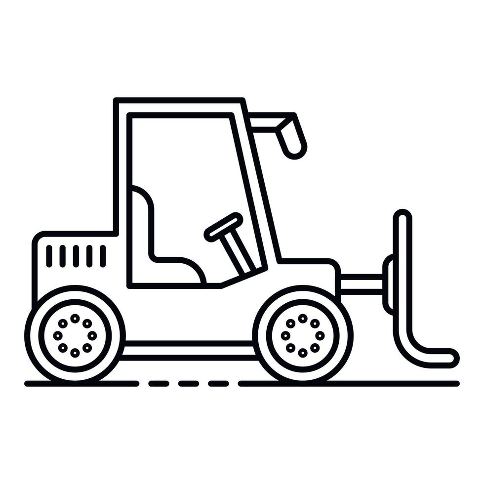 Forklift icon, outline style vector