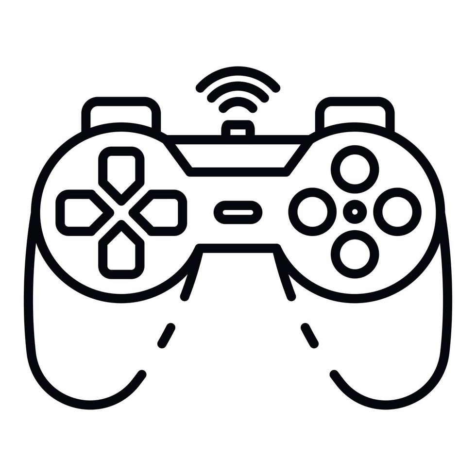 icono de joystick inalámbrico, estilo de esquema vector