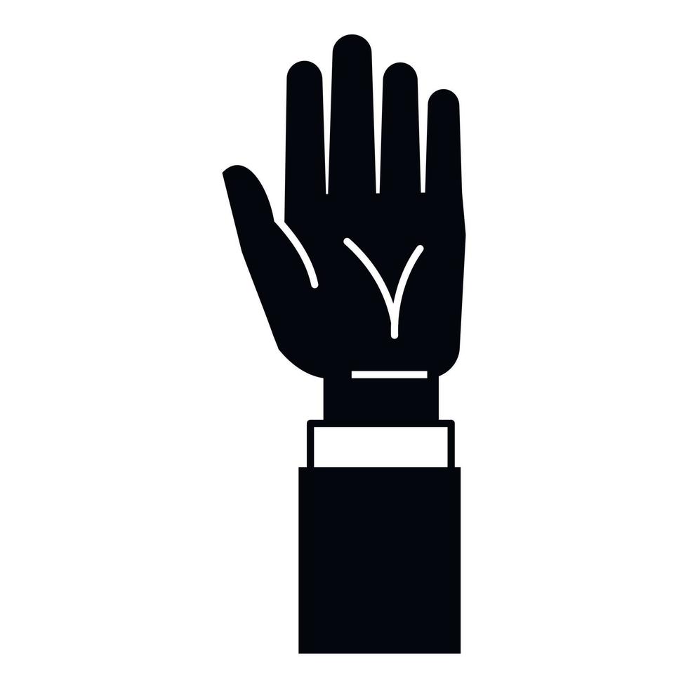 Businessman hand up icon, simple style vector