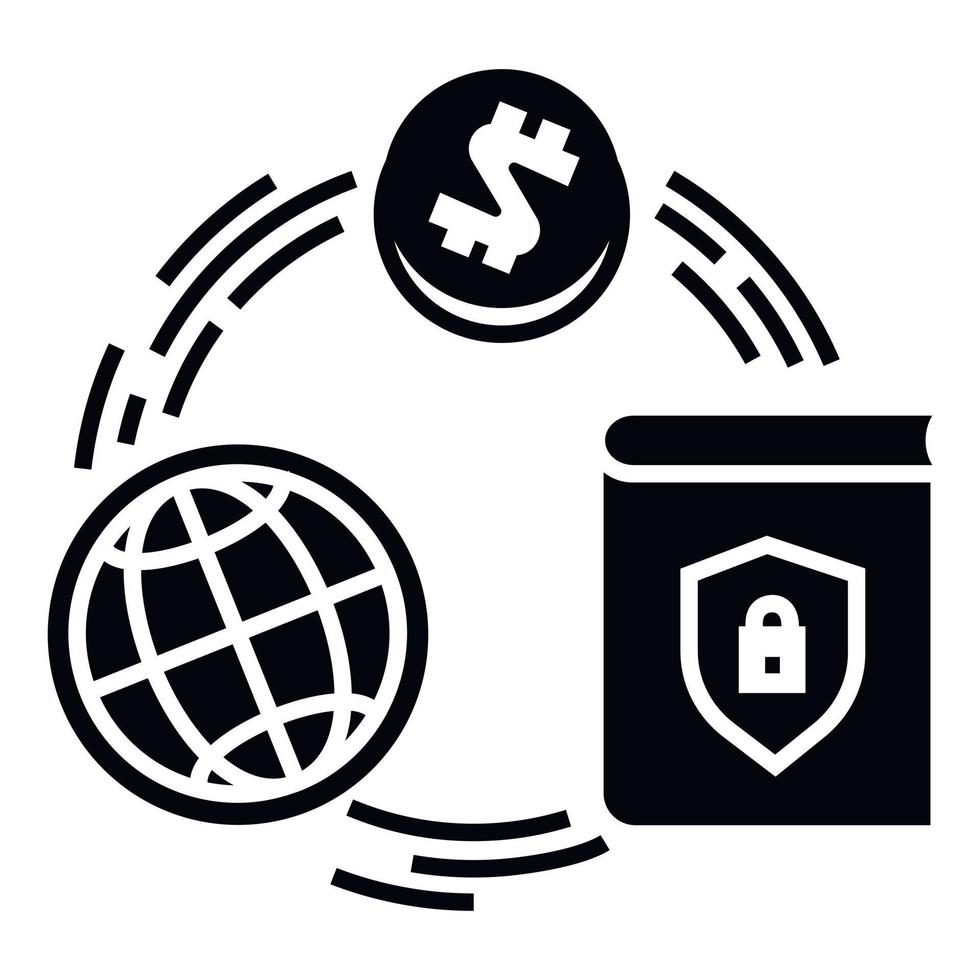 Global finance circle icon, simple style vector