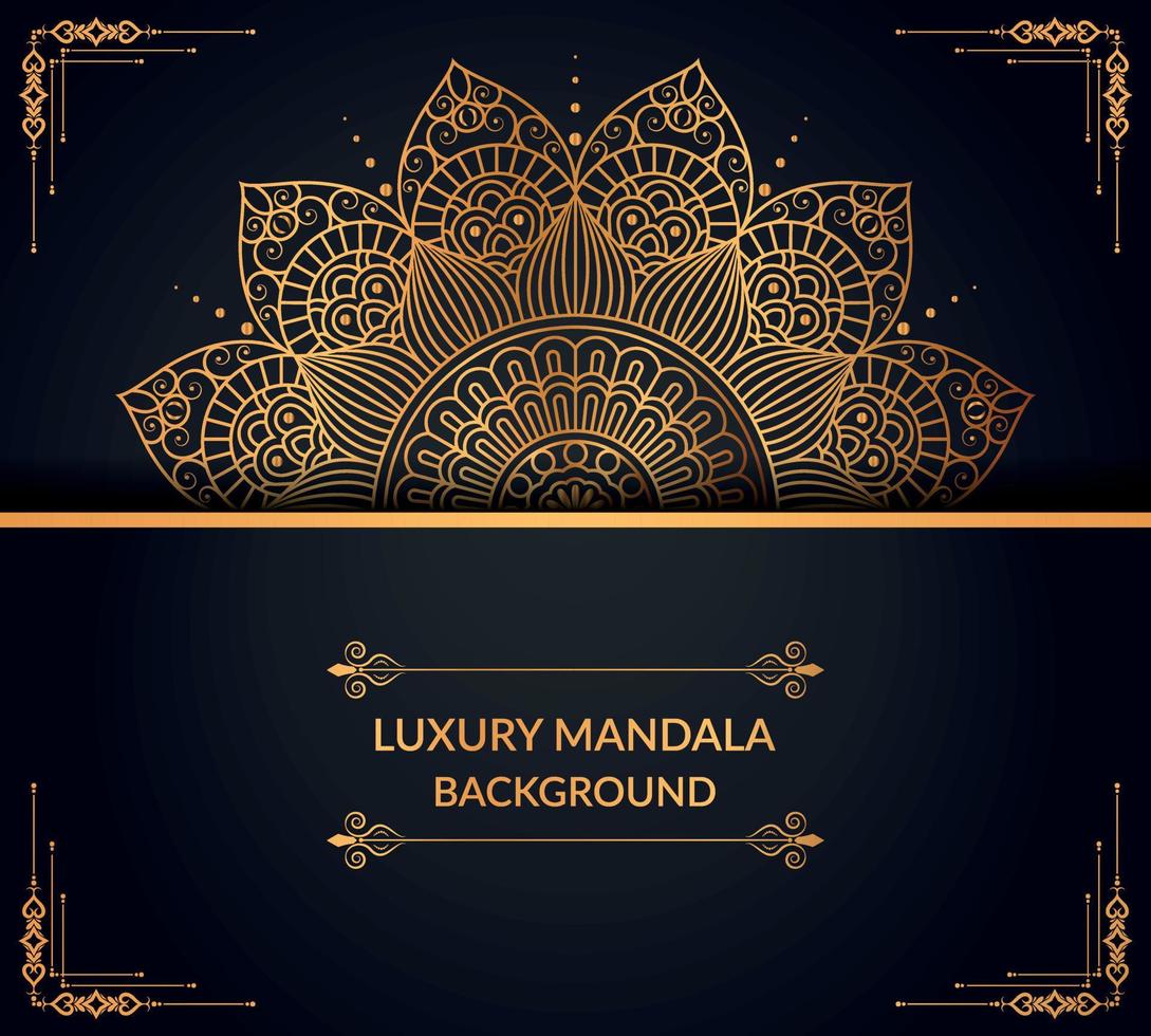 Luxury ornamental mandala background design with golden mandala Free Vector