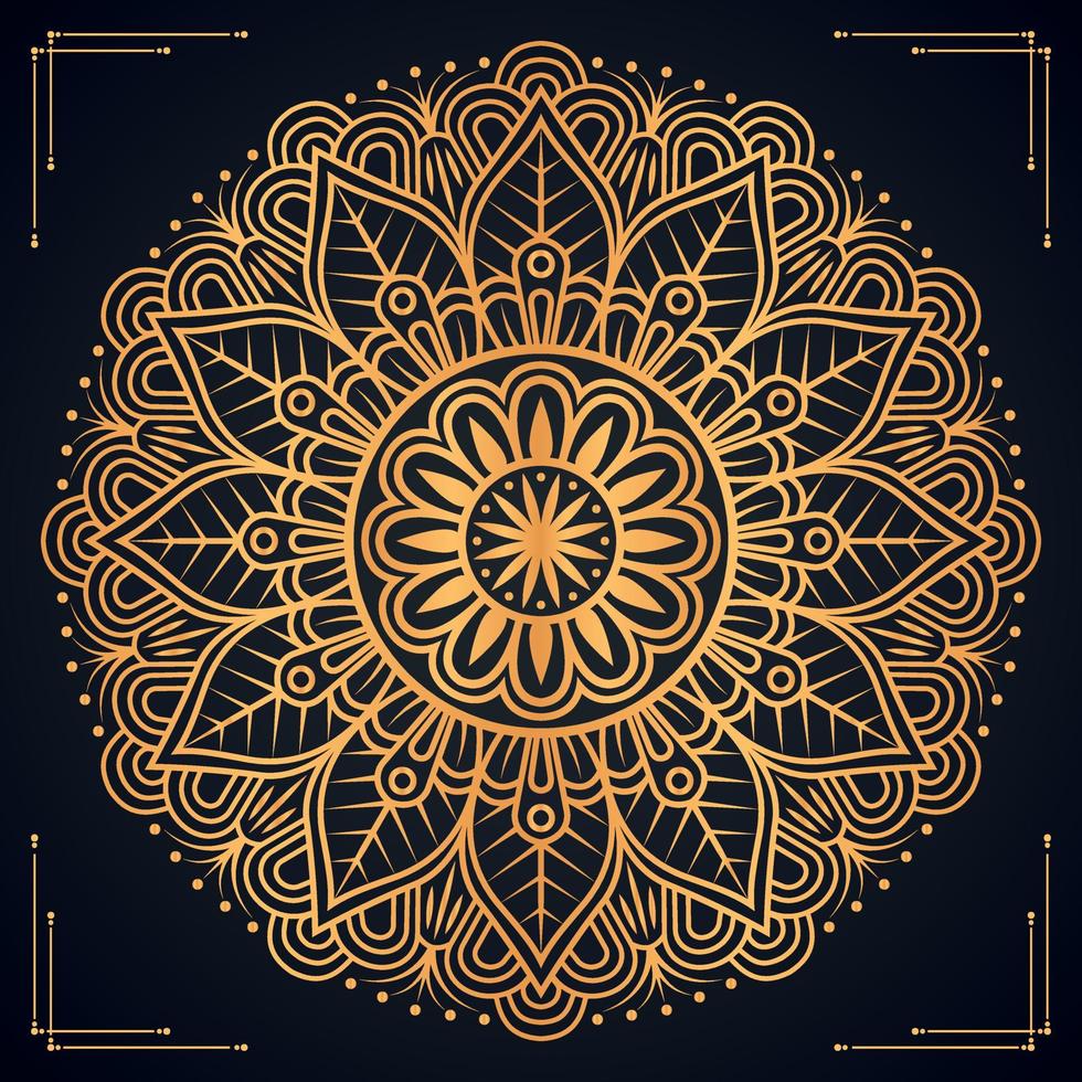 Luxury ornamental mandala background design with golden mandala Free Vector file