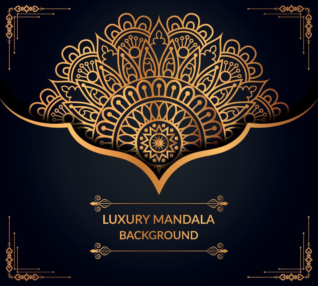 Luxury ornamental mandala background design with golden mandala Free Vector file