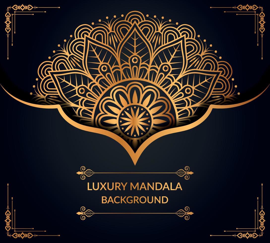 Luxury ornamental mandala background design with golden mandala Free Vector file