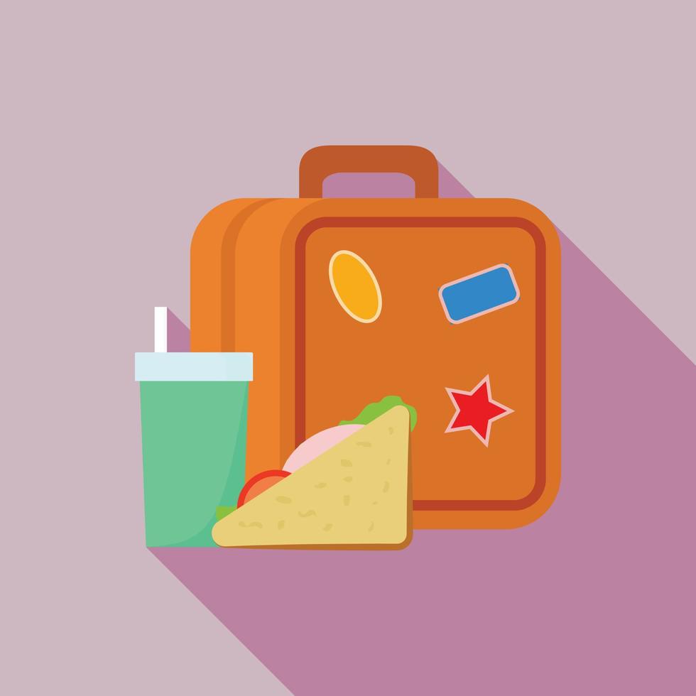 Lunchbox icon, flat style vector