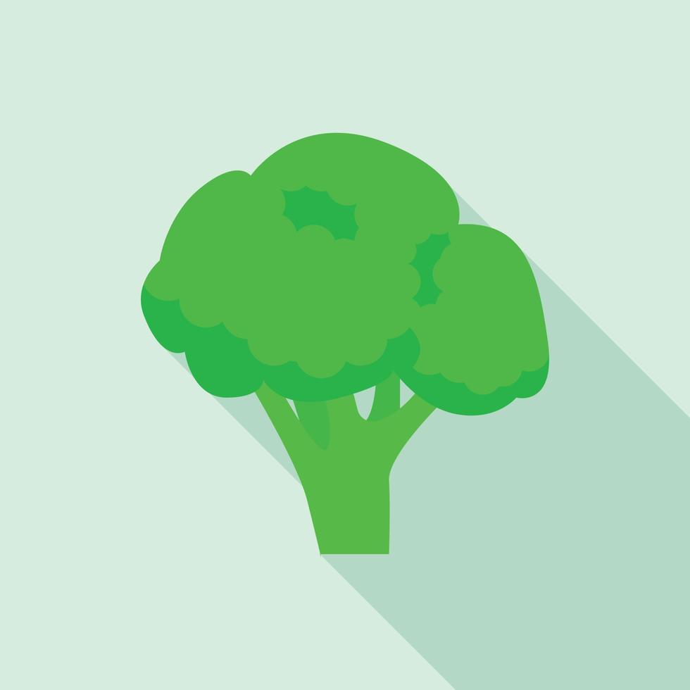 Broccoli icon, flat style vector