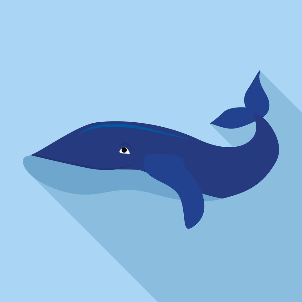 icono de ballena jorobada, estilo plano vector