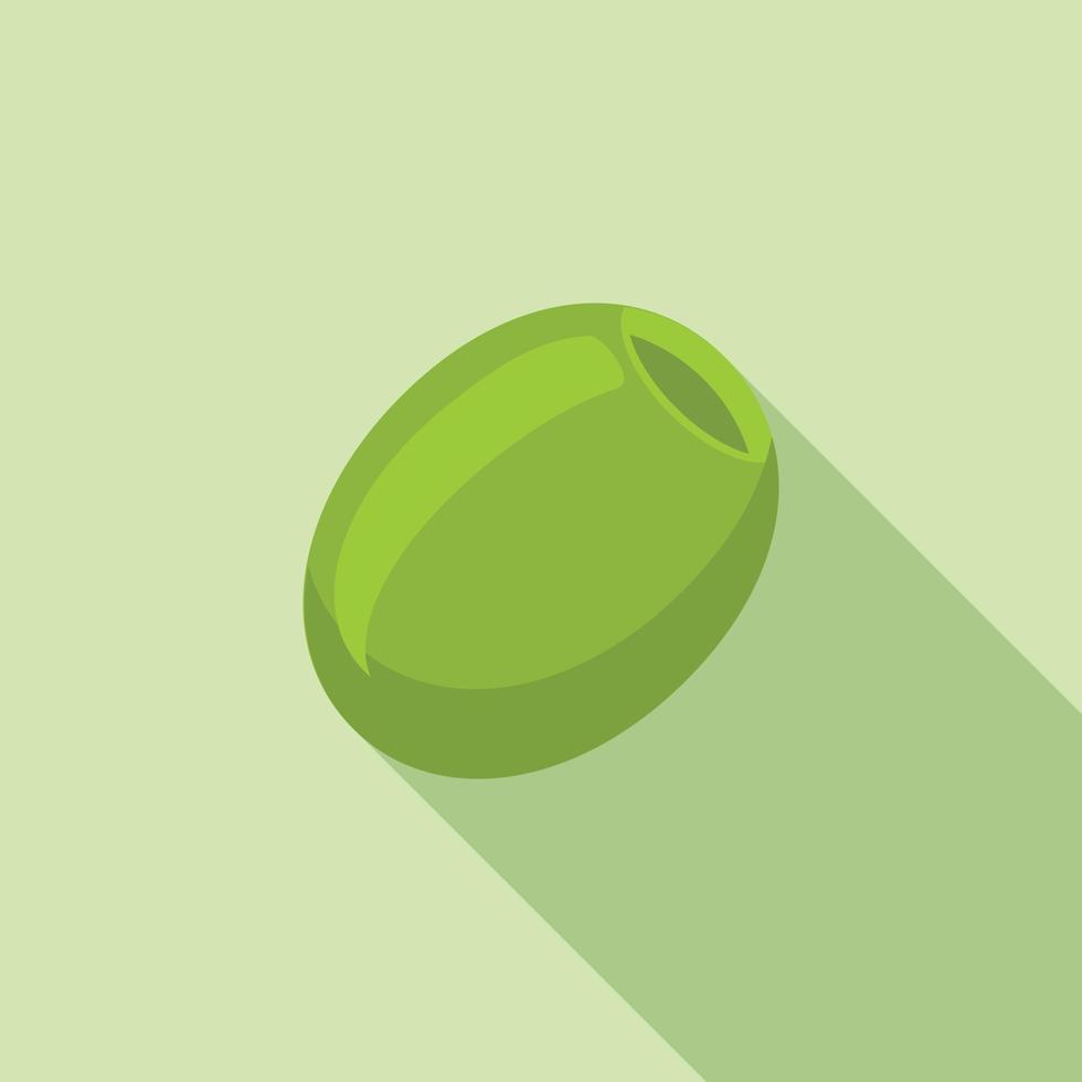 Green olive icon, flat style vector