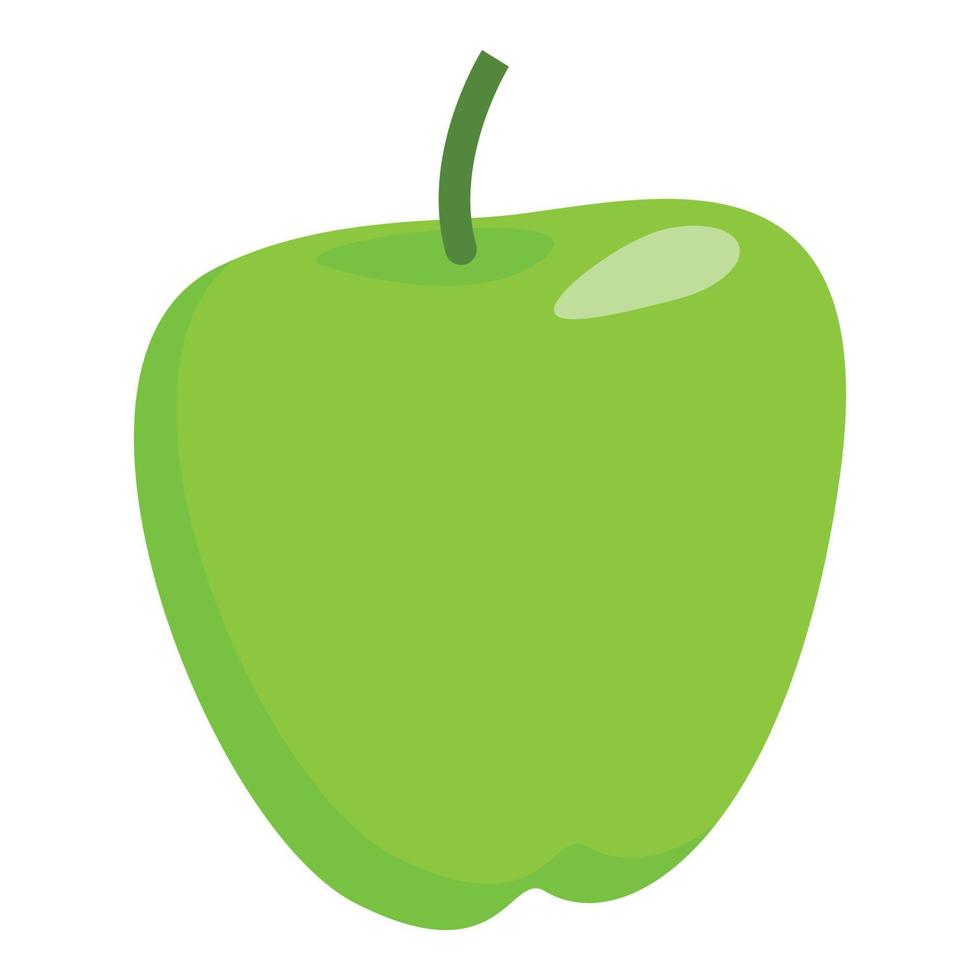 icono de manzana verde, estilo plano vector