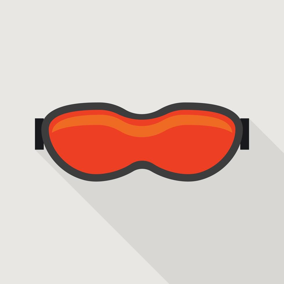 Ski glasses icon, flat style vector