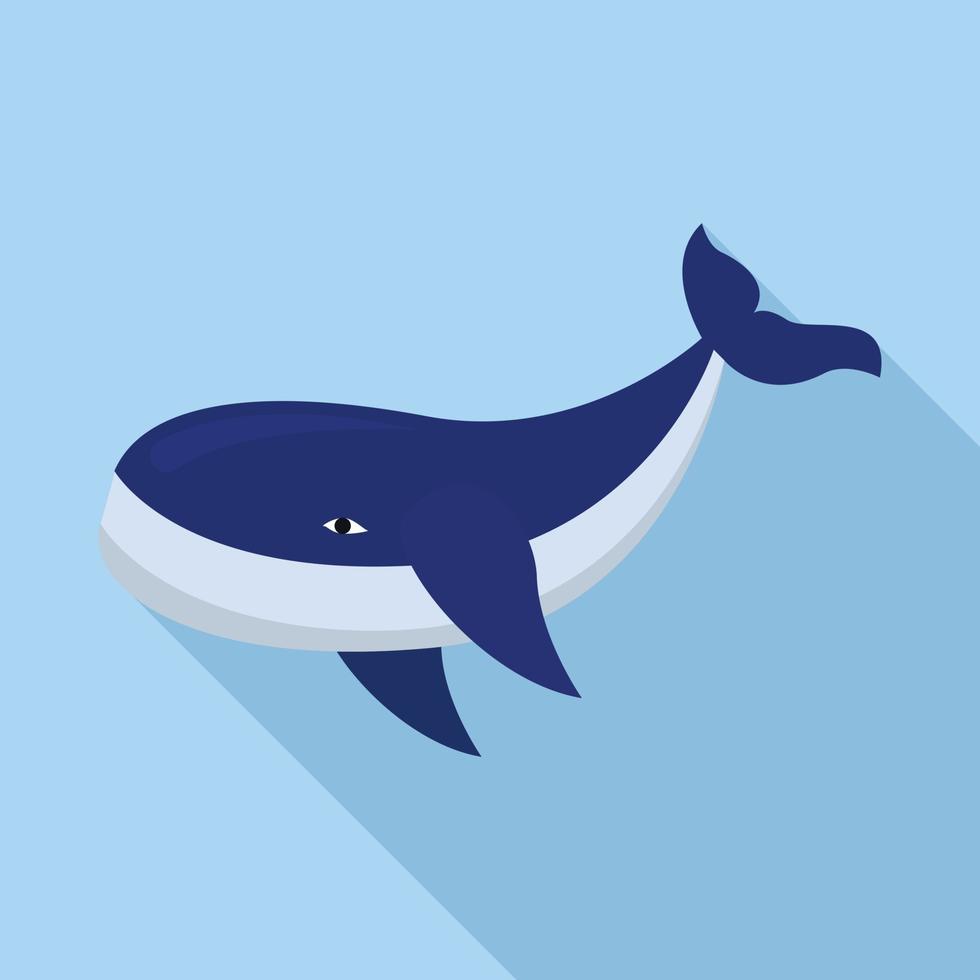 Arctic whale icon, flat style vector