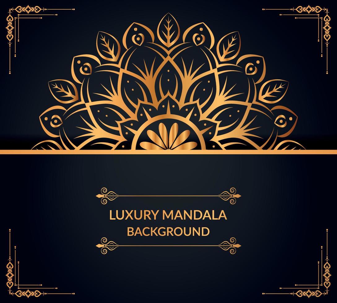 Luxury ornamental mandala background design with golden mandala Free Vector