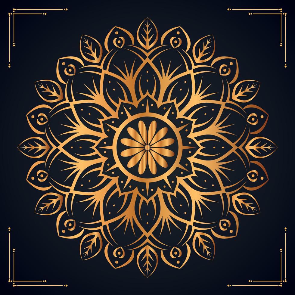 Luxury ornamental mandala background design with golden mandala Free Vector