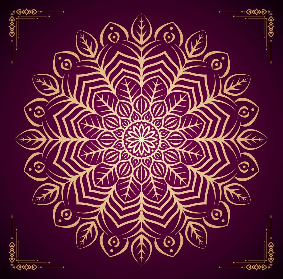 Luxury ornamental mandala background design with golden mandala Free Vector