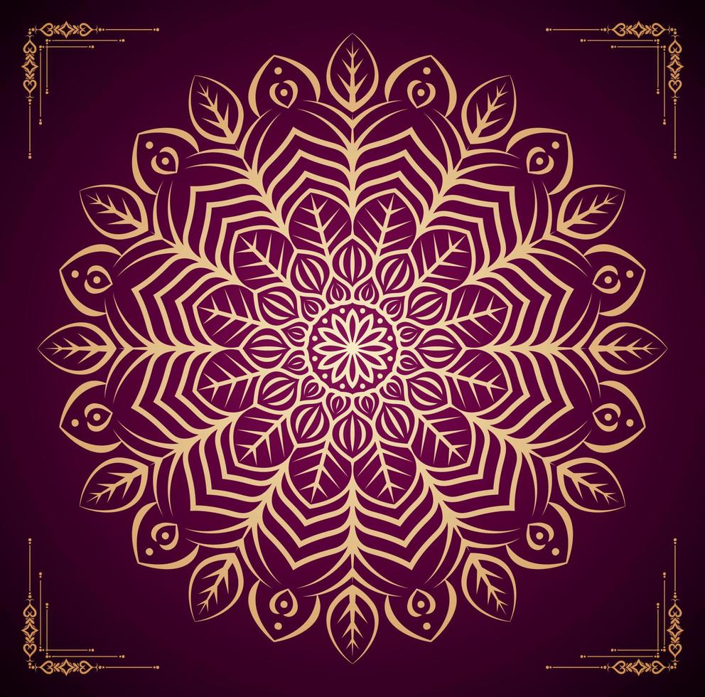 Luxury ornamental mandala background design with golden mandala Free Vector