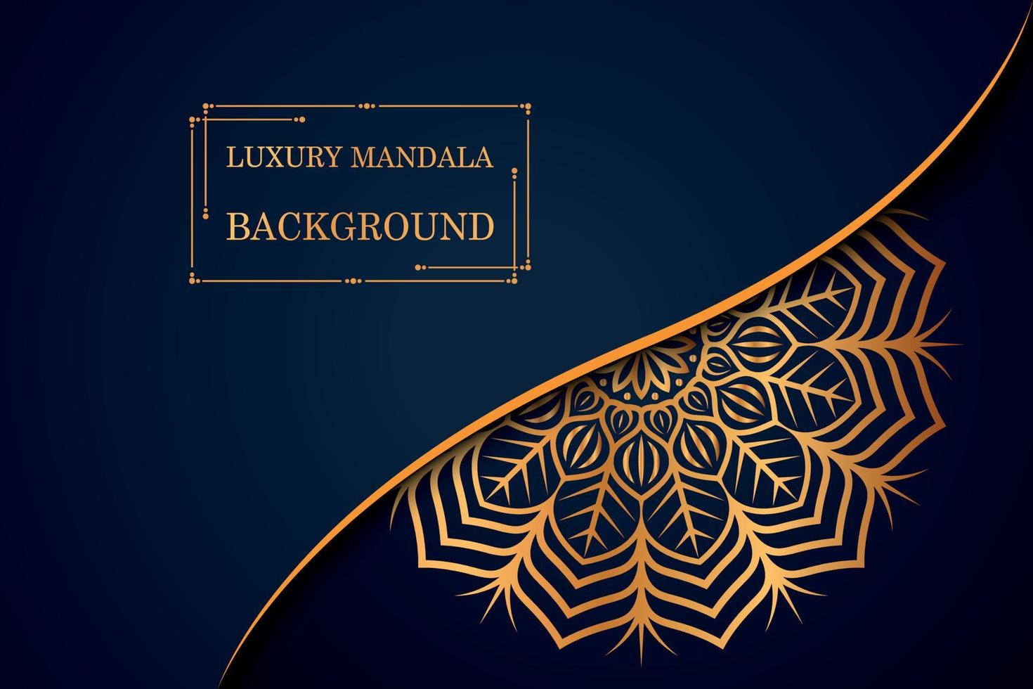 Luxury ornamental mandala background design with golden mandala Free Vector