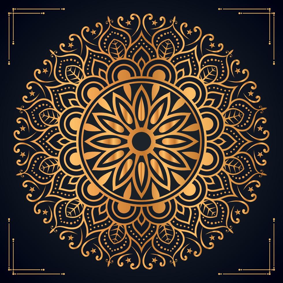 Luxury ornamental mandala background design with golden mandala Free Vector file