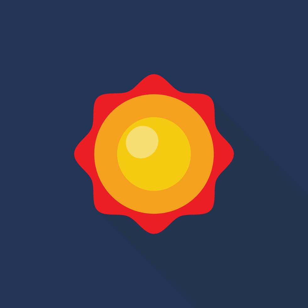 icono de sol espacial, estilo plano vector