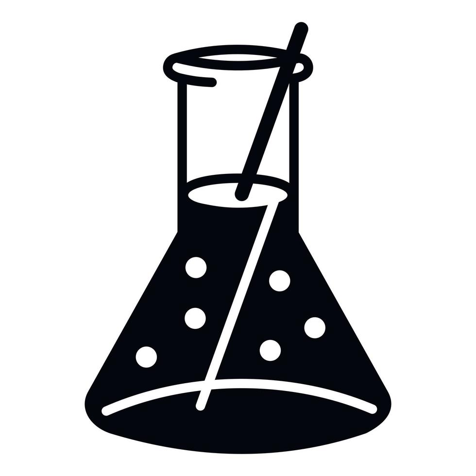 Boiling flask icon, simple style vector