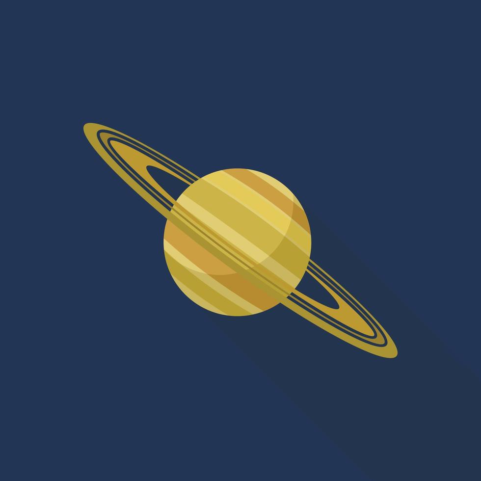 Saturn planet icon, flat style vector