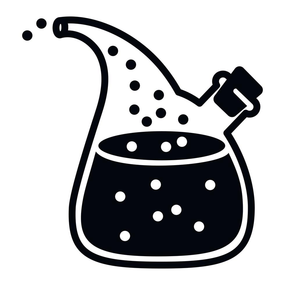 Boiling lab flask icon, simple style vector