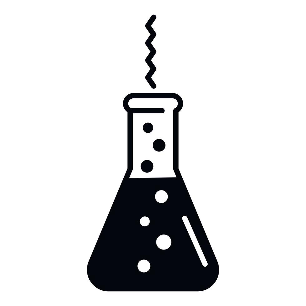 Boiling flask icon, simple style vector