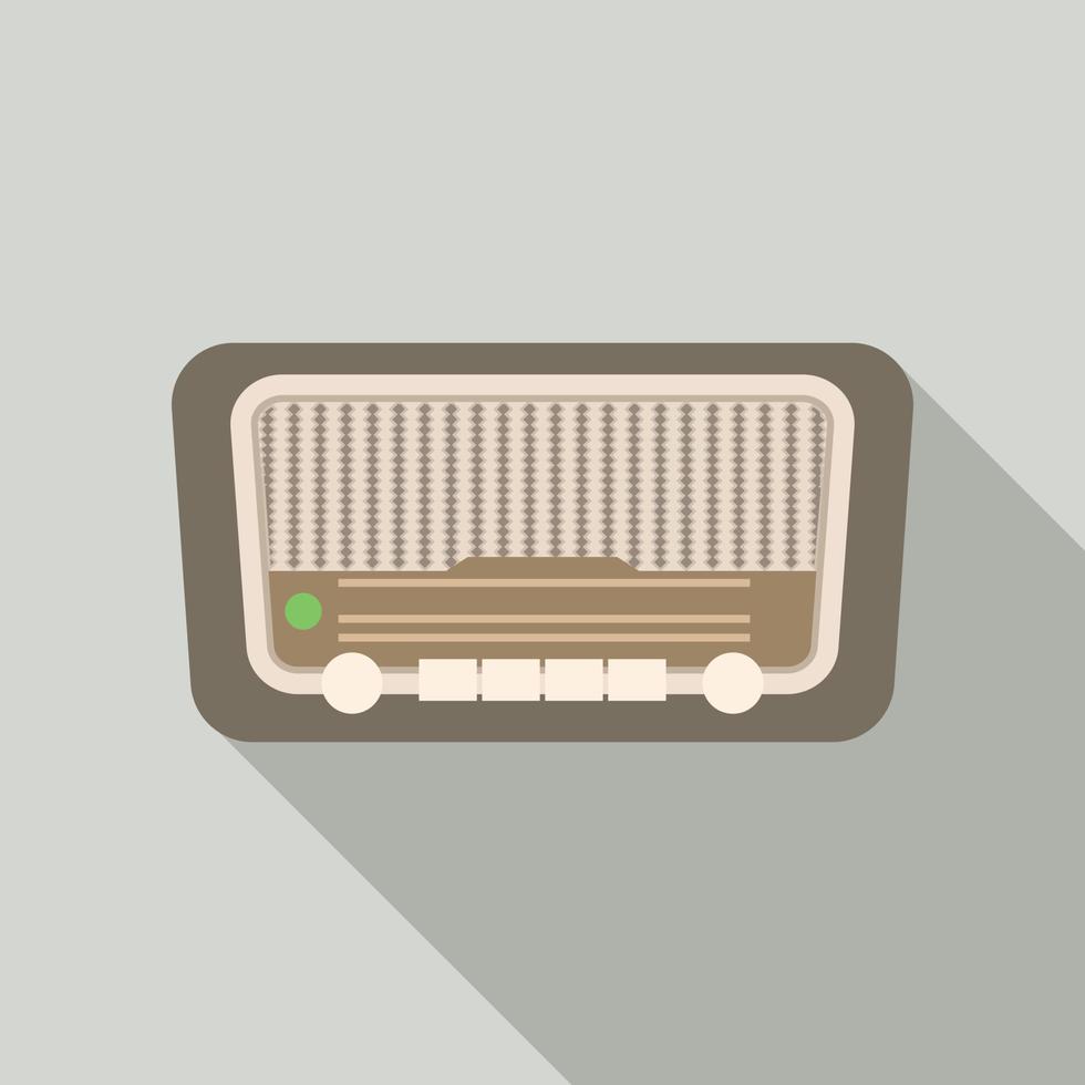 Retro radio icon, flat style vector