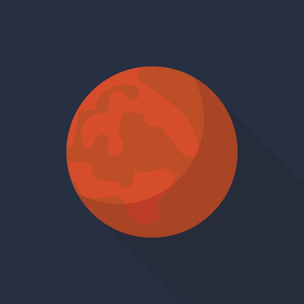 Mars planet icon, flat style vector