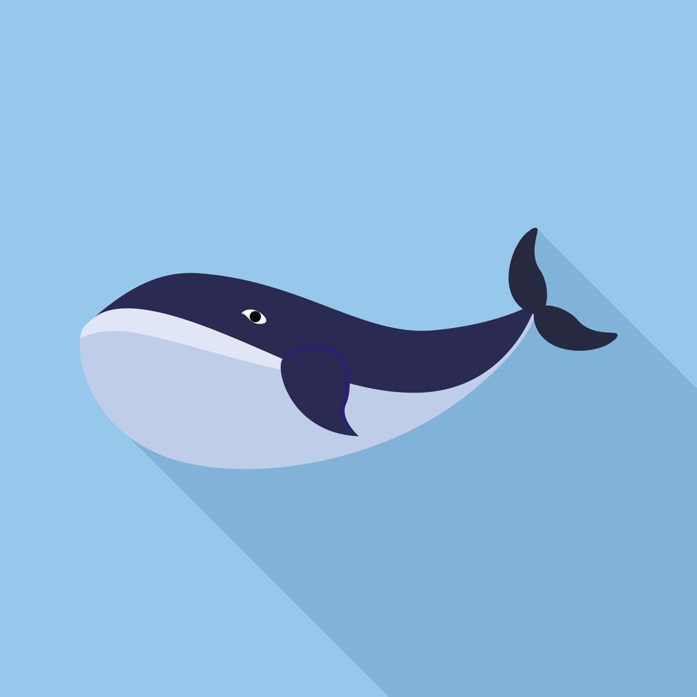 icono de ballena omura, estilo plano vector