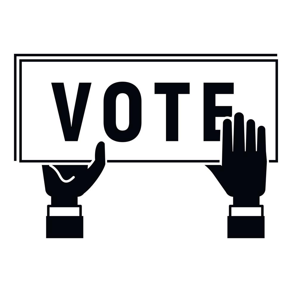 Vote poster icon, simple style vector