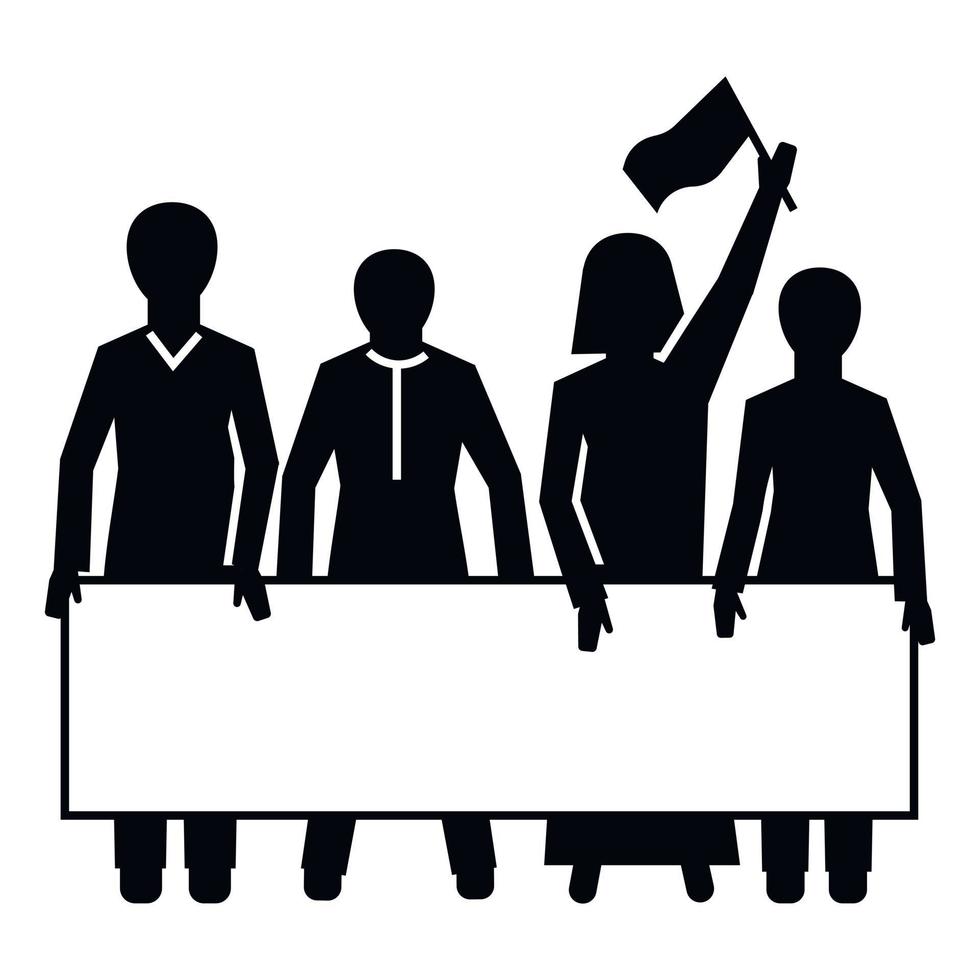 Demonstration crowd icon, simple style vector