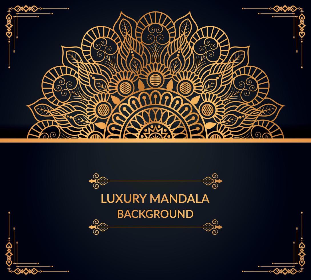 Luxury ornamental mandala background design with golden mandala Free Vector file