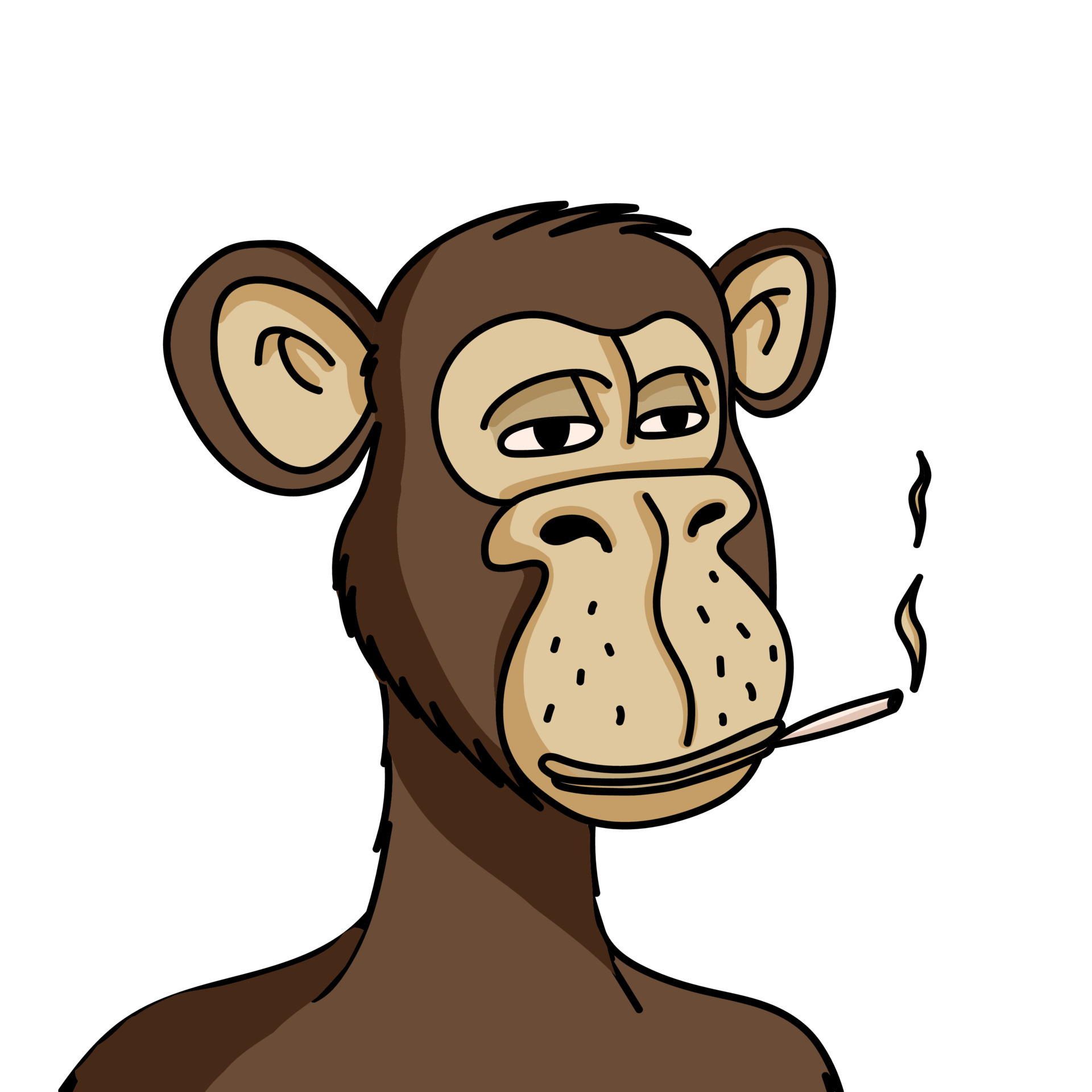 Bored ape NFT isolated on white background. Non fungible token