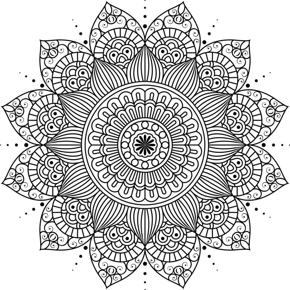 Floral Mandala Coloring Pages Free Vector File