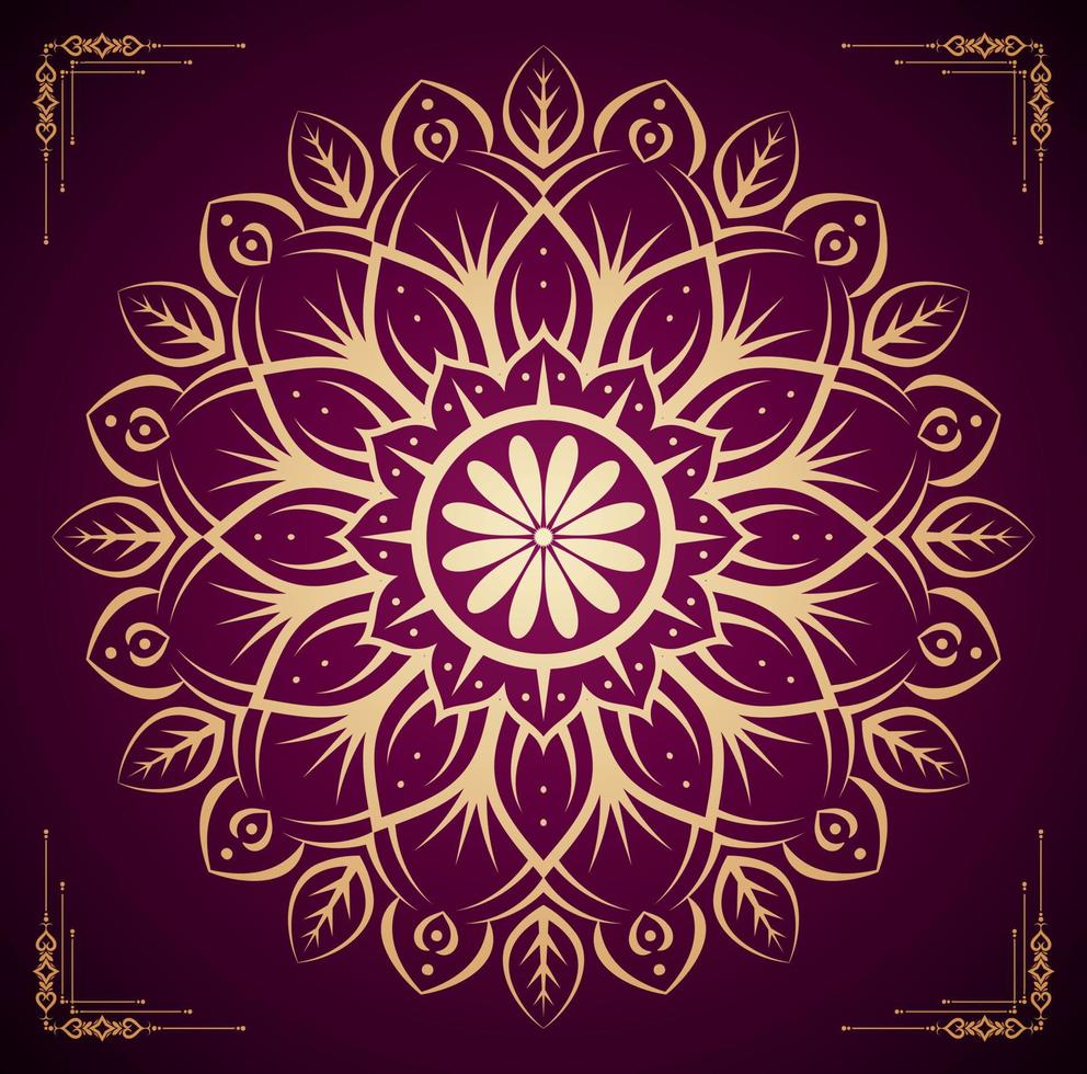 Luxury ornamental mandala background design with golden mandala Free Vector