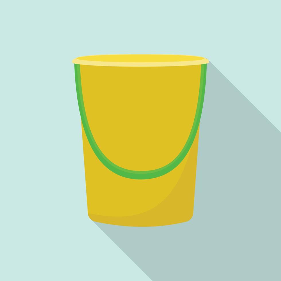 Cleaning house bucket icon, flat style vector