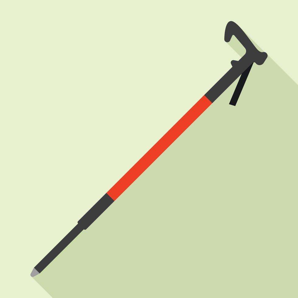 Nordic walking stick icon, flat style vector