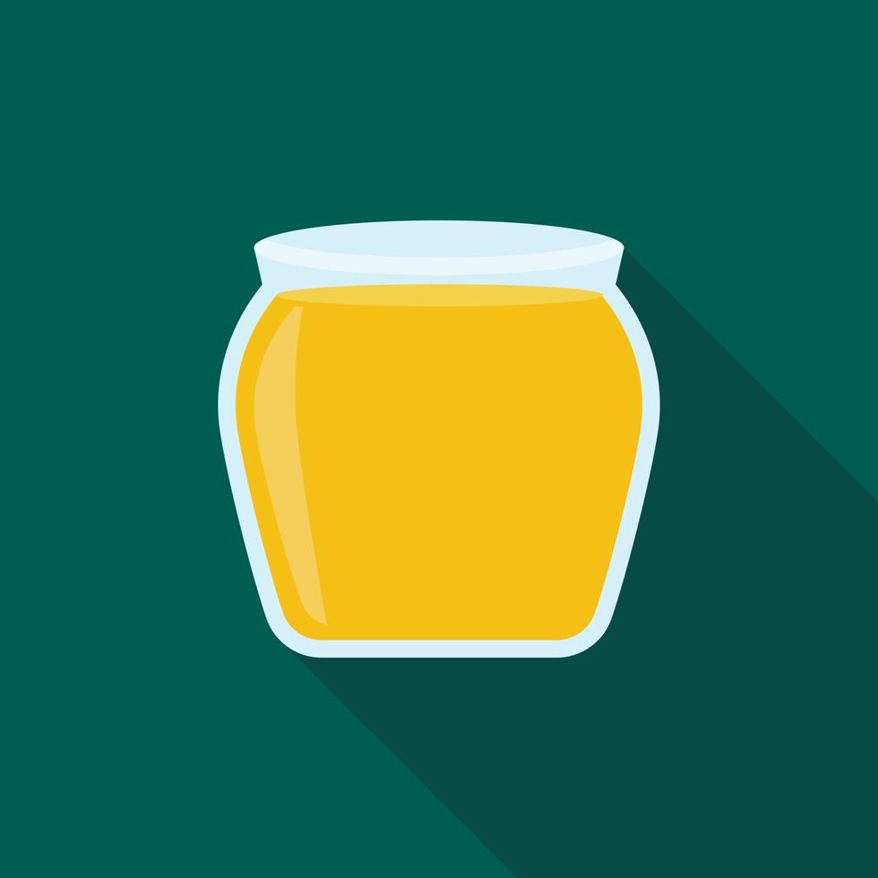 Open glass honey jar icon, flat style vector