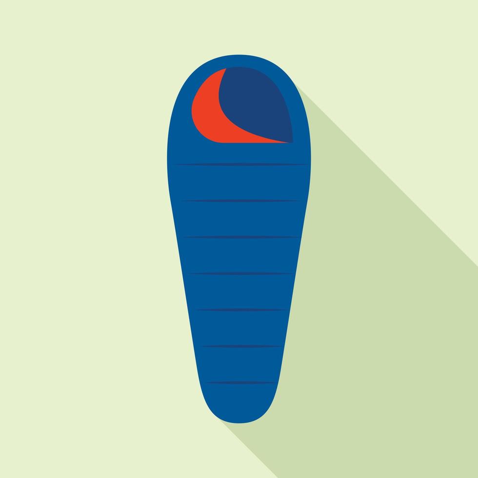 Sleeping bag icon, flat style vector